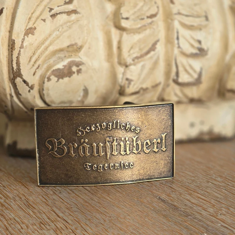 Gürtelschließe "Bräustüberl" - eckig