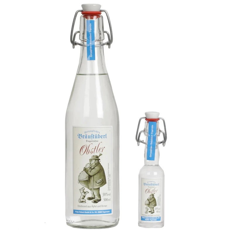 Bräustüberl Obstler in der Bügelflasche