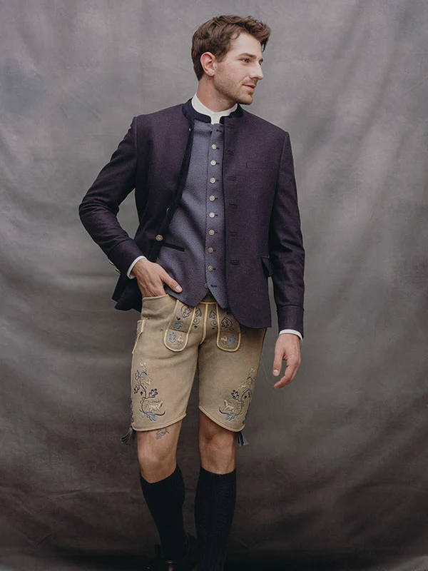Trachtenweste Tim Blaugrau