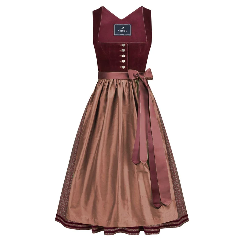 Samtdirndl Ruby Rot 2026 (Midi)