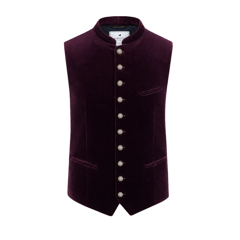 Trachtenweste Aubergine Samt