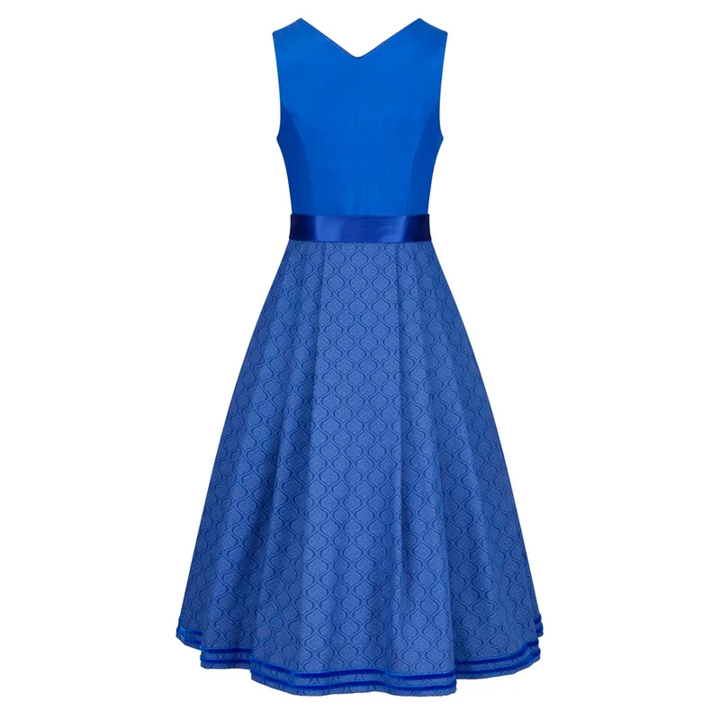Leinendirndl Nele Royalblau (lang)