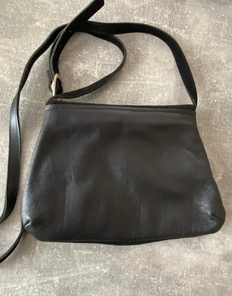Vintage Trachten-Handtasche Schwarz mit Edelweiß
