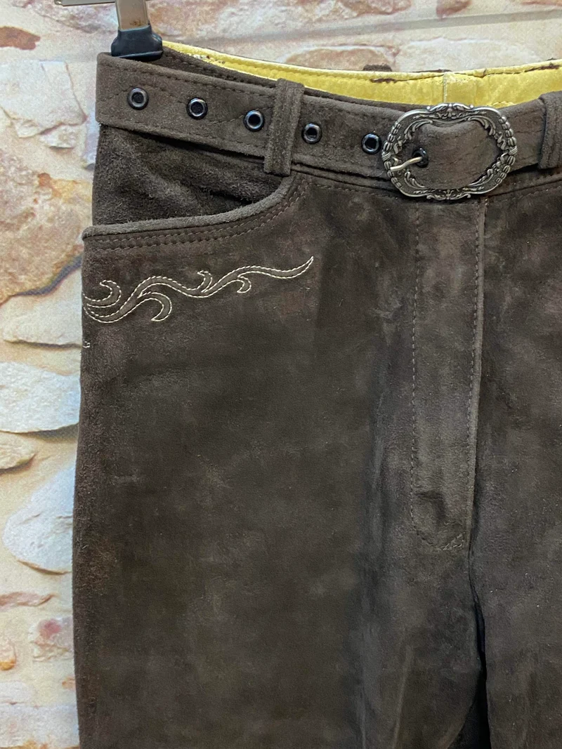 Damen Trachtenlederhose Gr. 36 – dunkelbraun 3/4 – Beckert Modell