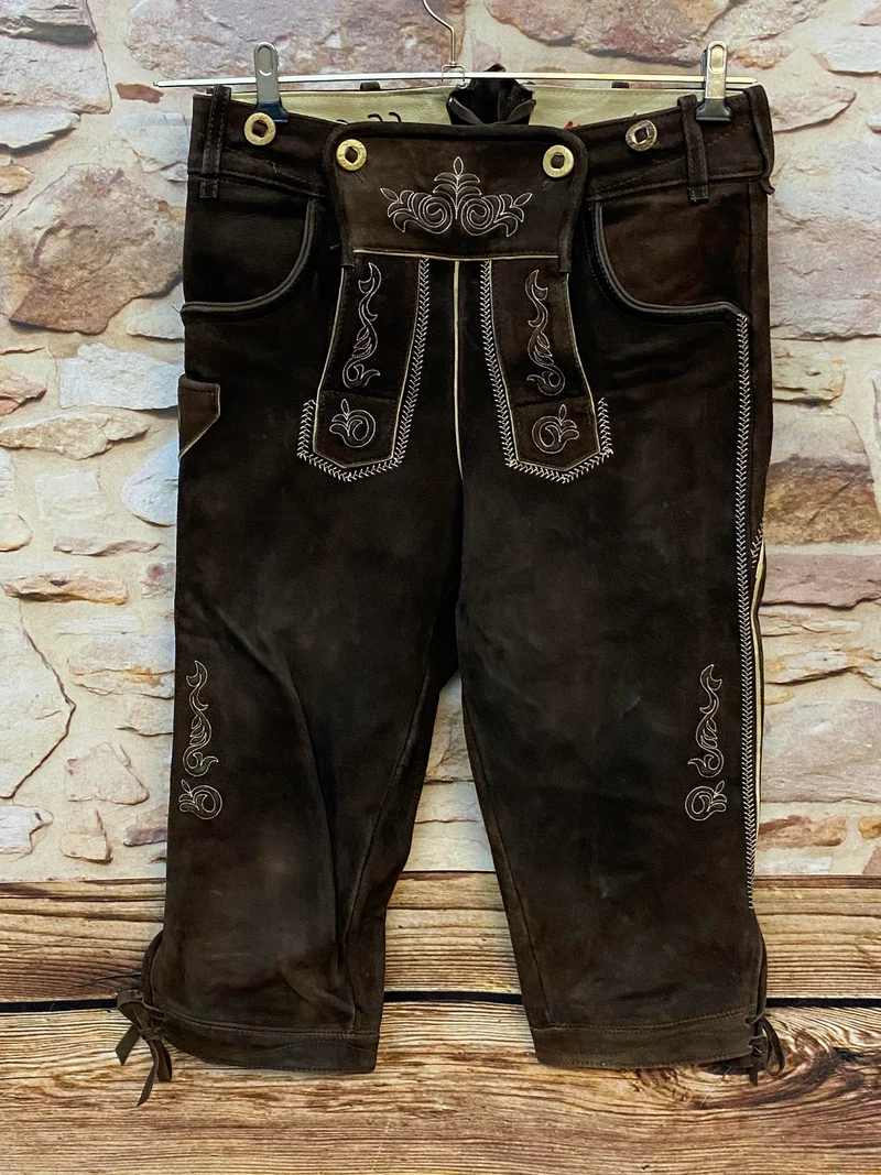 Herren Trachtenlederhose Kniebund Gr. 44 – dunkelbraun