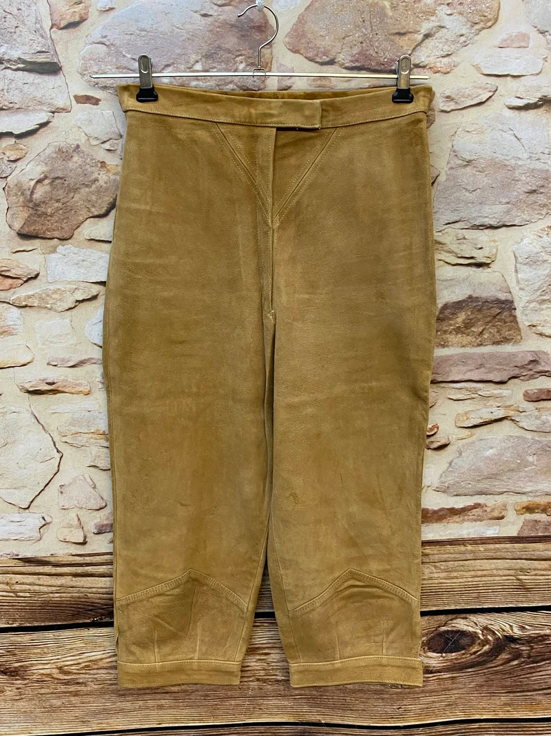 Damen Trachten-Lederhose 3/4 Gr. 38 – hellbraun