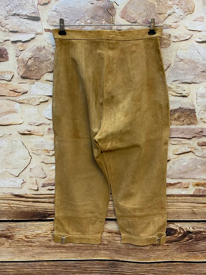 Damen Trachten-Lederhose 3/4 Gr. 38 – hellbraun