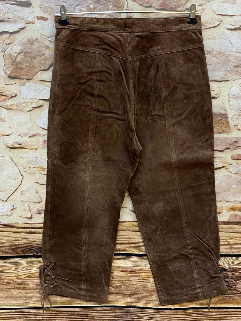 Damen Trachtenlederhose Kniebund Gr. 38 braun Edelweiß