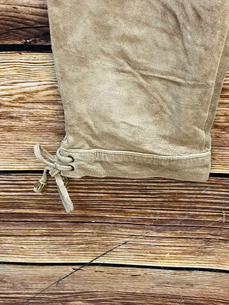 Damen Trachtenlederhose Kniebund Gr. 38 – beige aus Schweinsveloursleder