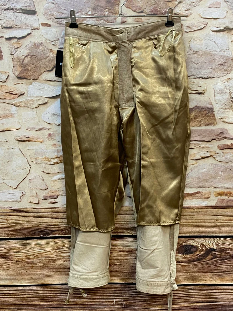 Damen Trachtenlederhose Kniebund Gr. 38 – beige aus Schweinsveloursleder