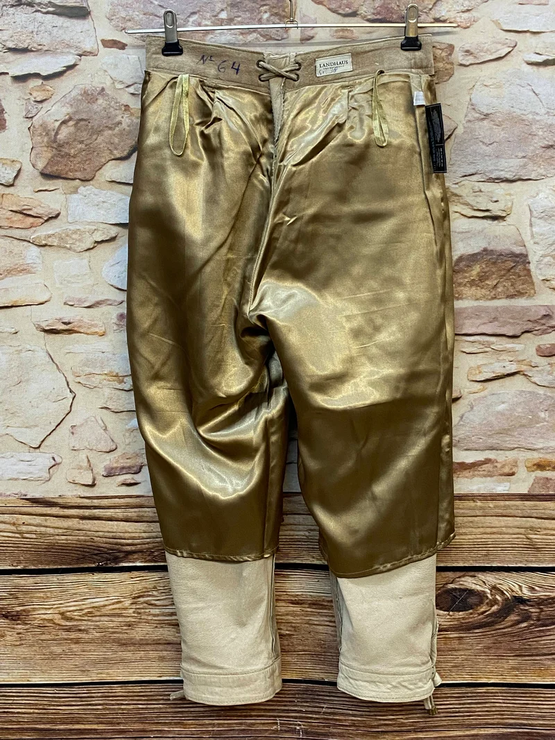 Damen Trachtenlederhose Kniebund Gr. 38 – beige aus Schweinsveloursleder