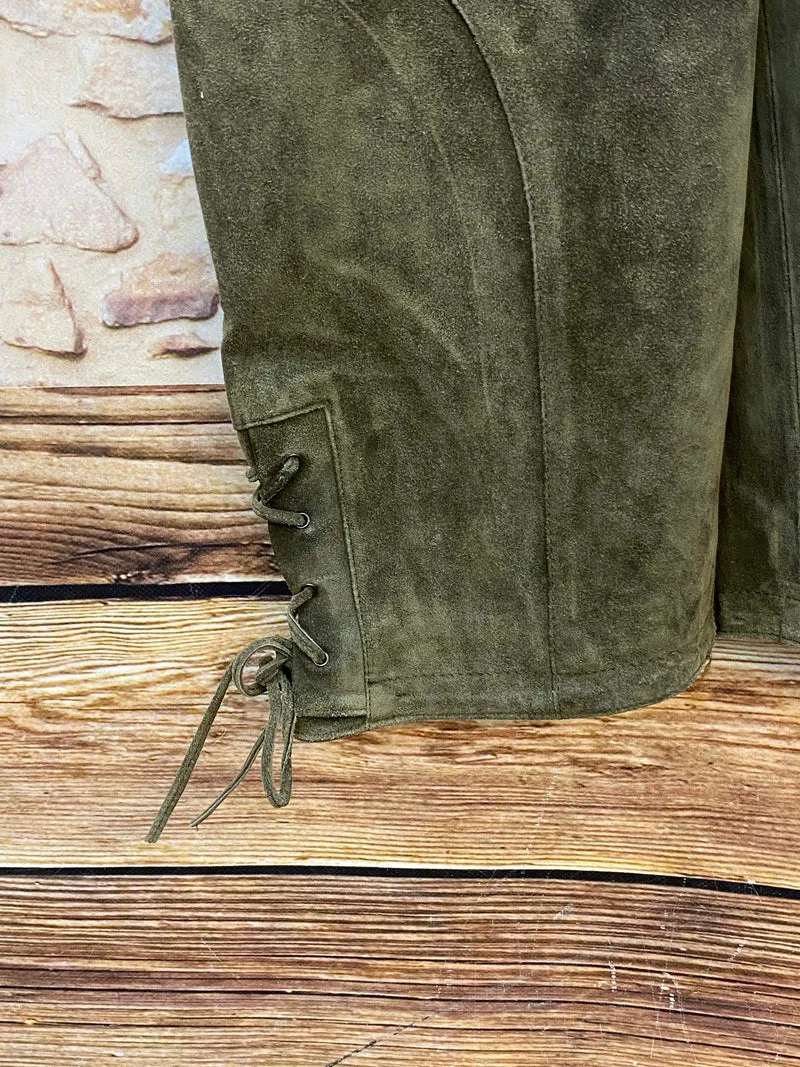 Damen Trachtenlederhose 3/4 Gr. 40 olivgrün