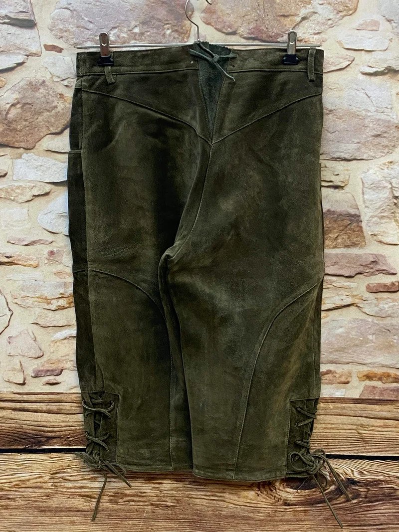 Damen Trachtenlederhose 3/4 Gr. 40 olivgrün