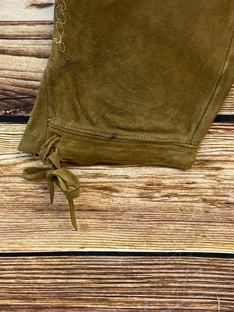 Damen Trachtenlederhose 3/4 Vintage Gr. 40 Braun mit Stickerei
