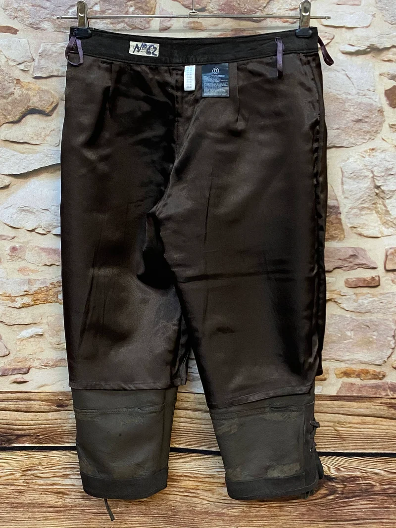 Vintage Damen Kniebundlederhose Gr. 36 – Dunkelbraun mit Stickerei