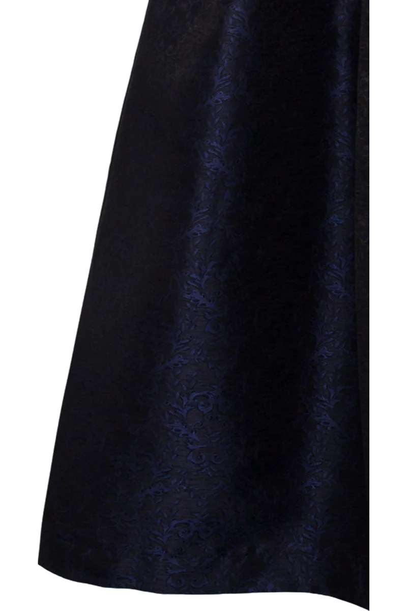 Langes Dirndl monochrom mit Jacquardmuster - marine