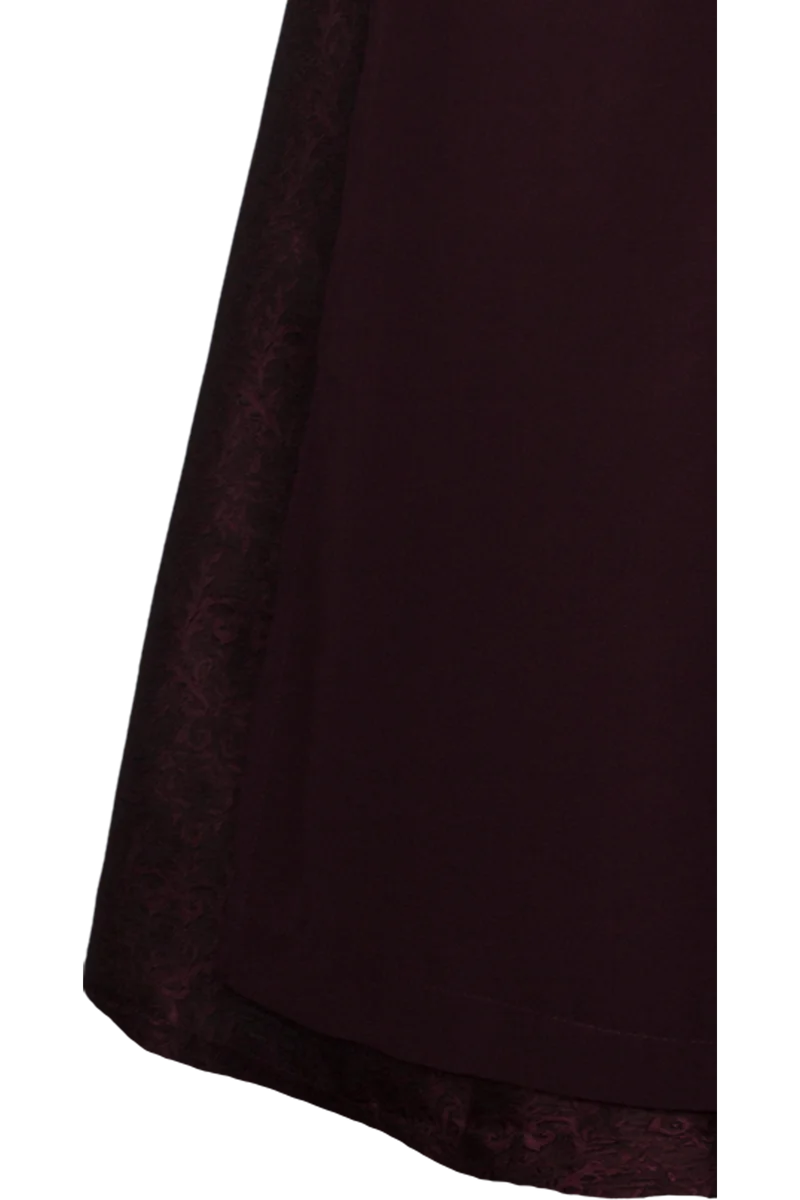 Langes Dirndl monochrom mit Jacquardmuster - bordeaux