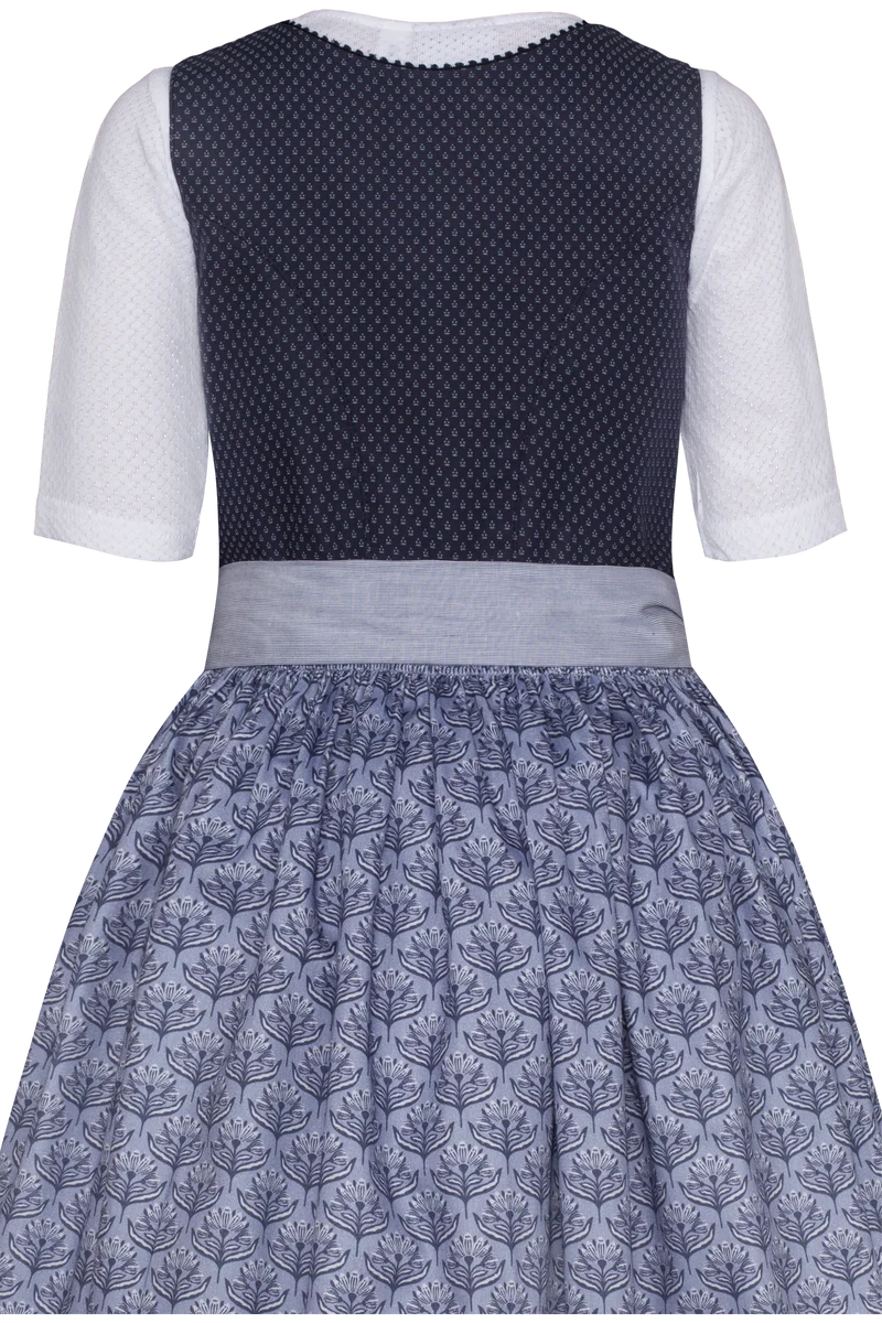 Kinder Baumwolldirndl mit Bluse - dunkelblau