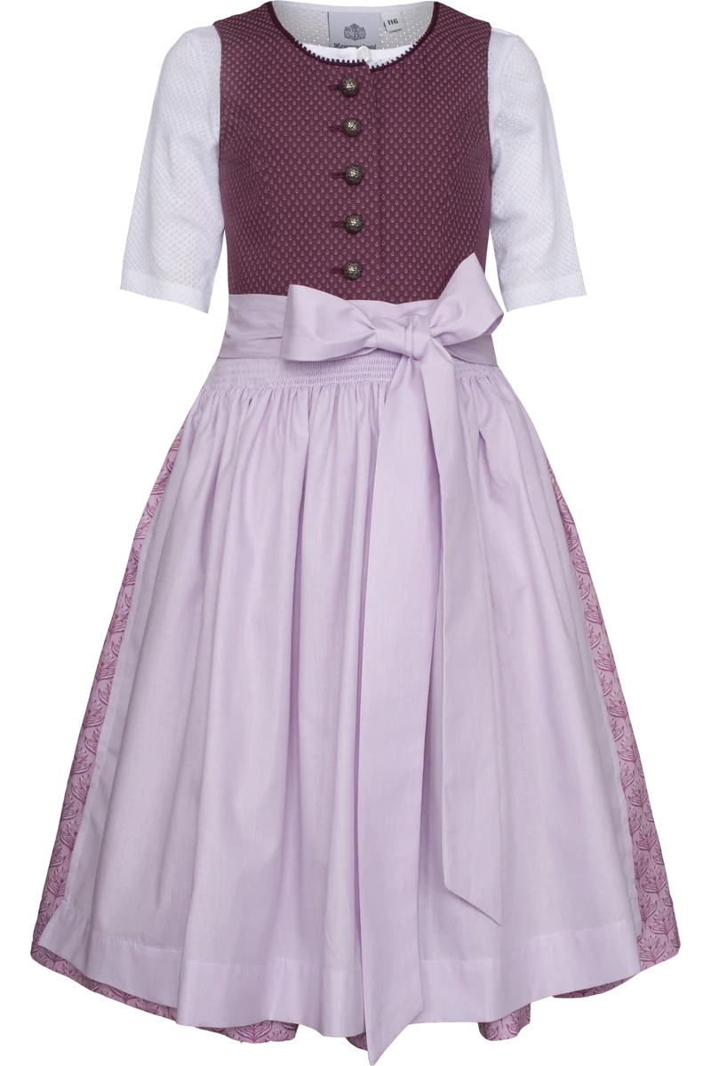 Kinder Baumwolldirndl mit Bluse - beere