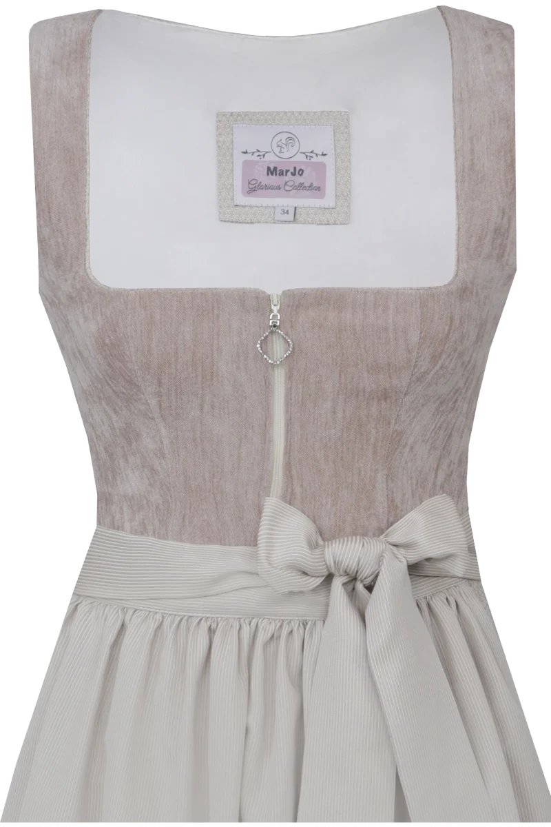 Midi-Dirndl mit Samtmieder Kirchham 70cm - beige