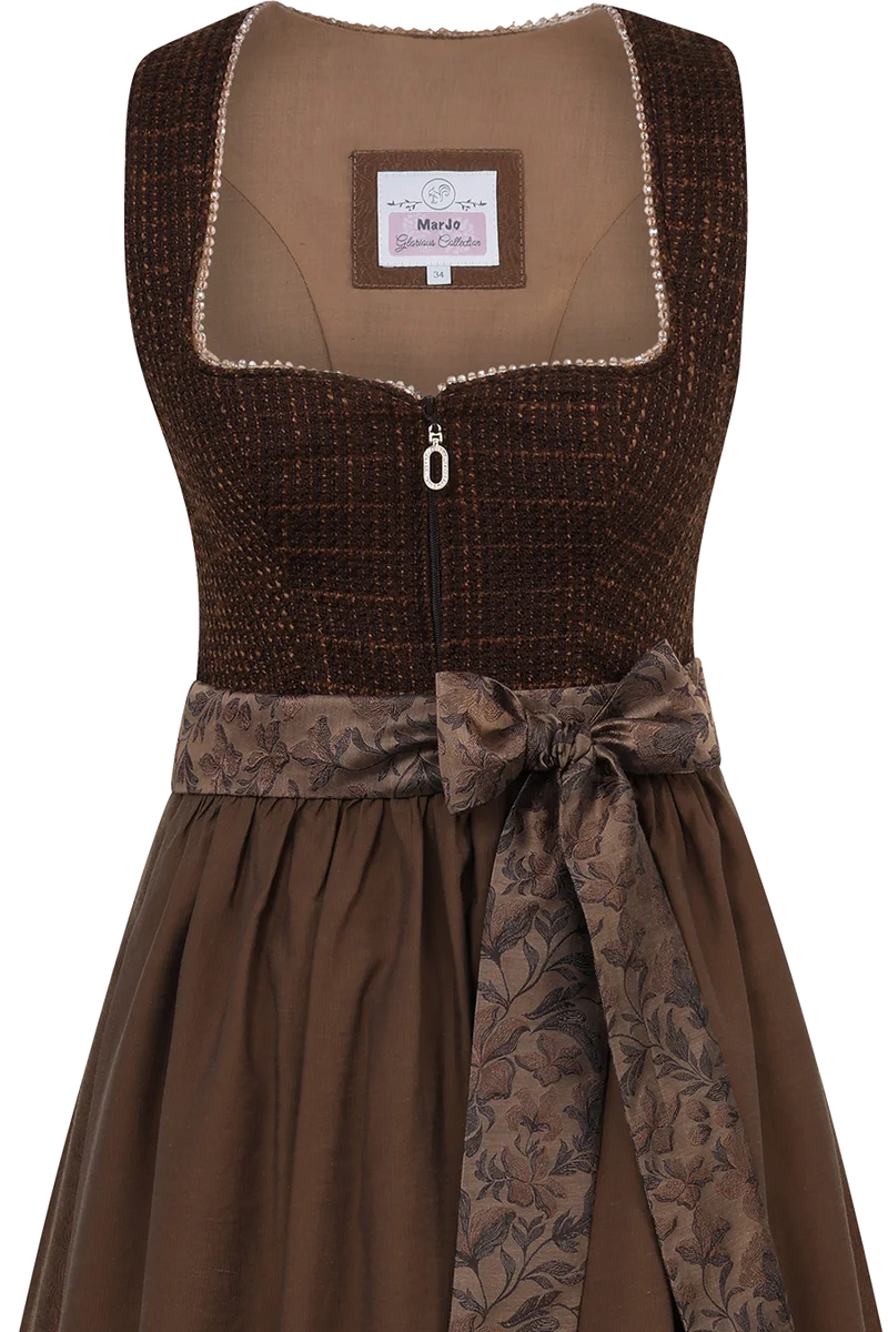 Monochromes Midi-Dirndl mit Struktur Höhenberg - bronze