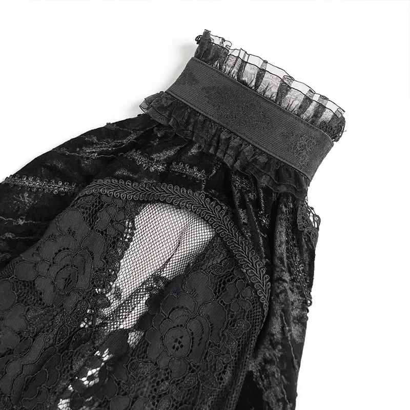 Gothic-Ärmel mit floraler Spitze und Rüschen für Damen
