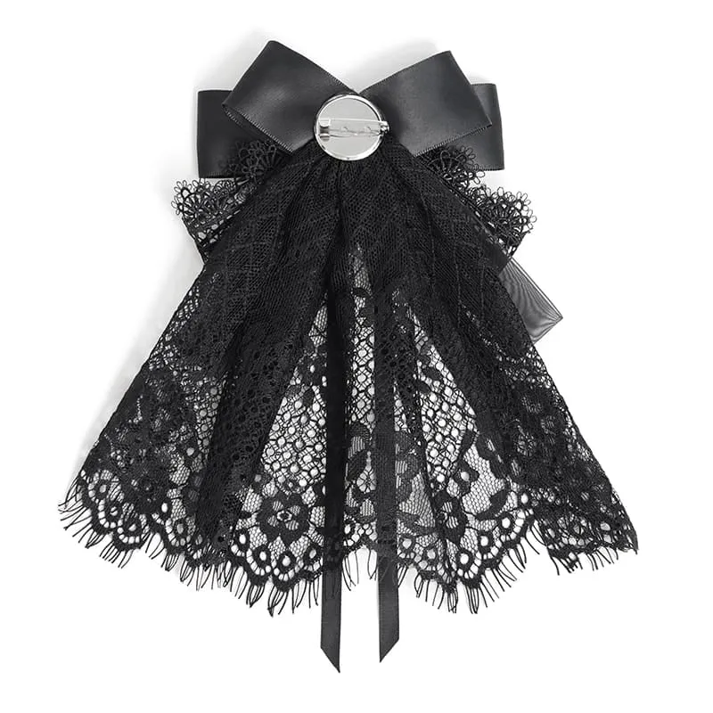 Gothic-Halskette für Damen mit Schleife, floraler Spitze