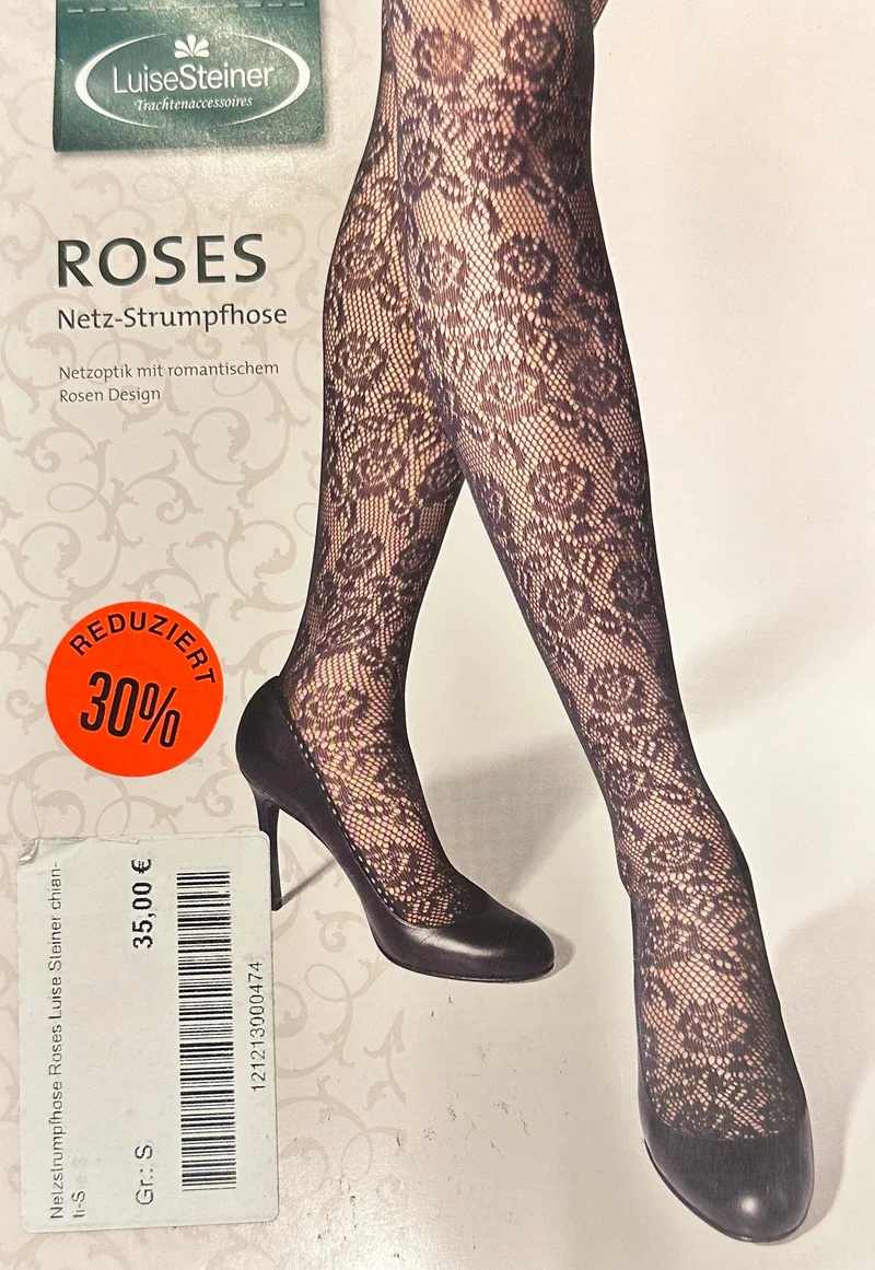 Netzstrumpfhose Roses - Luisa Steiner rot