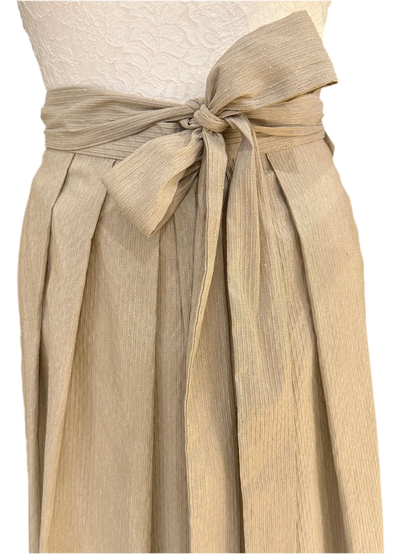 Dirndlschürze Goldstich Streifen beige 69cm