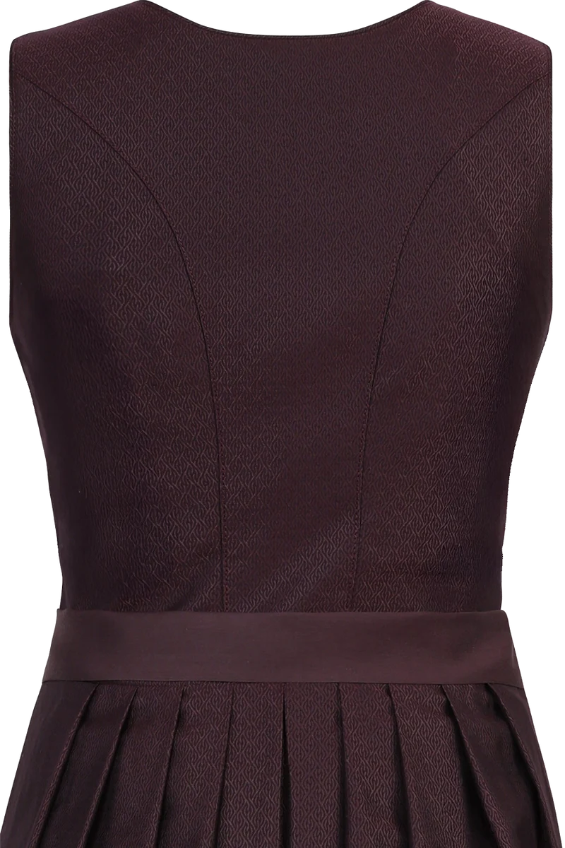 Monochromes Midi-Dirndl mit Jacquardmuster Vordernberg 70cm - traube