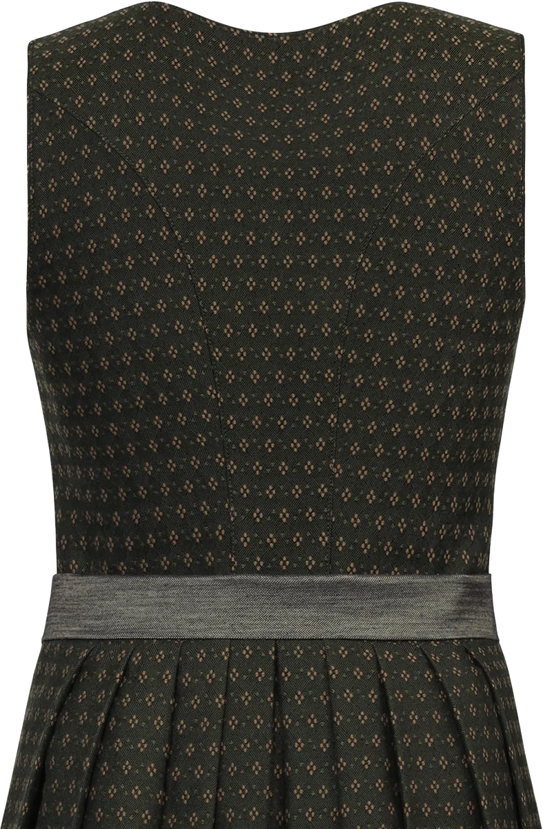 Midi-Dirndl gemustert mit Unterrock Ehrwald 75cm - tanne
