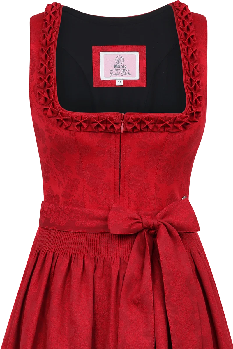 Midi-Dirndl mit floralem Muster und Froschgoscherl - chilli