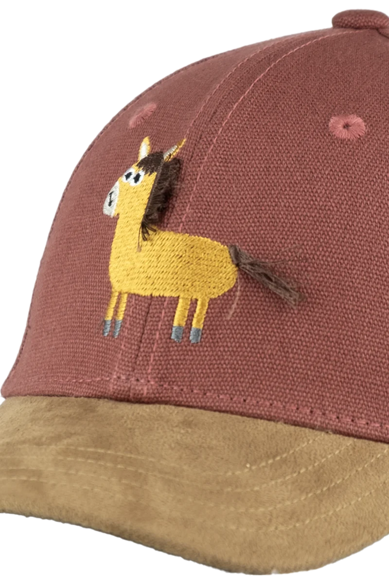 Kinder Snapback Cap mit Pferd-Motiv - rostrot
