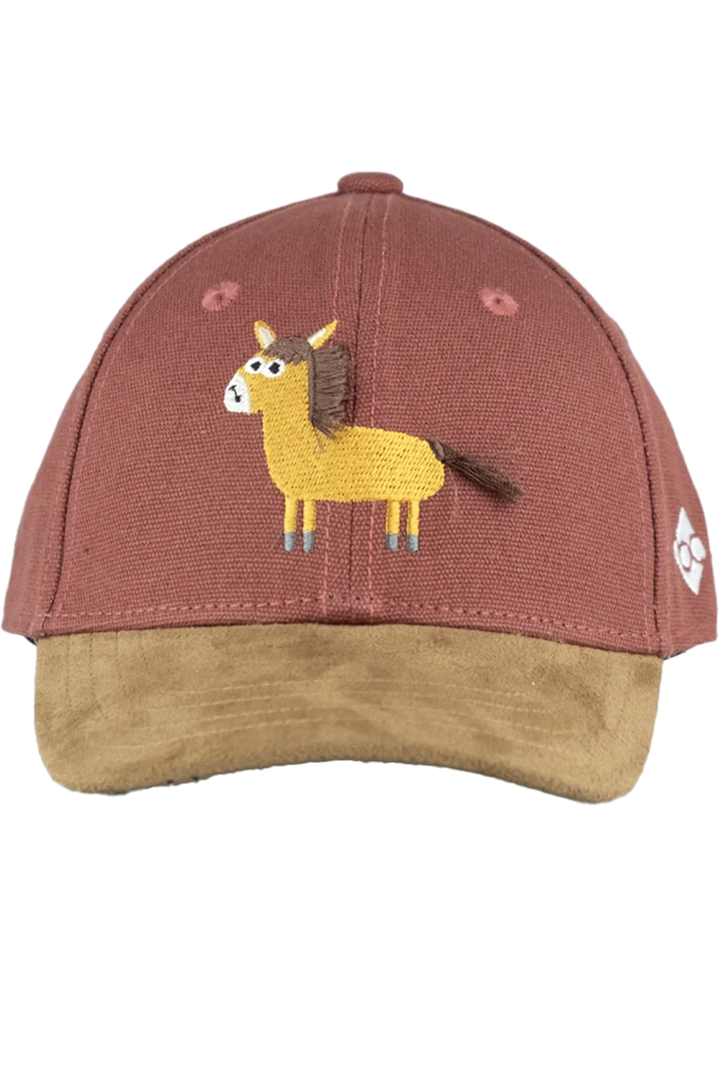 Kinder Snapback Cap mit Pferd-Motiv - rostrot