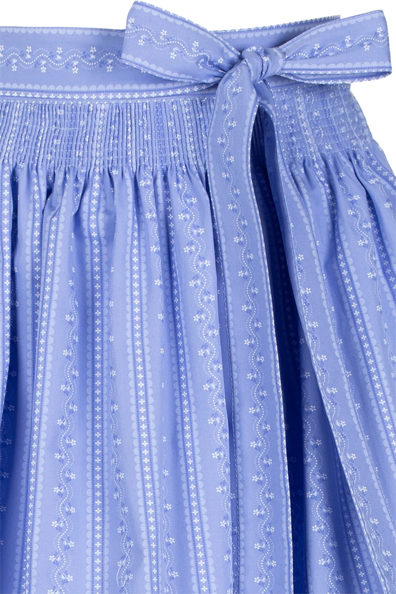 Dirndlschürze Midi 70cm aus Baumwolle - hellblau
