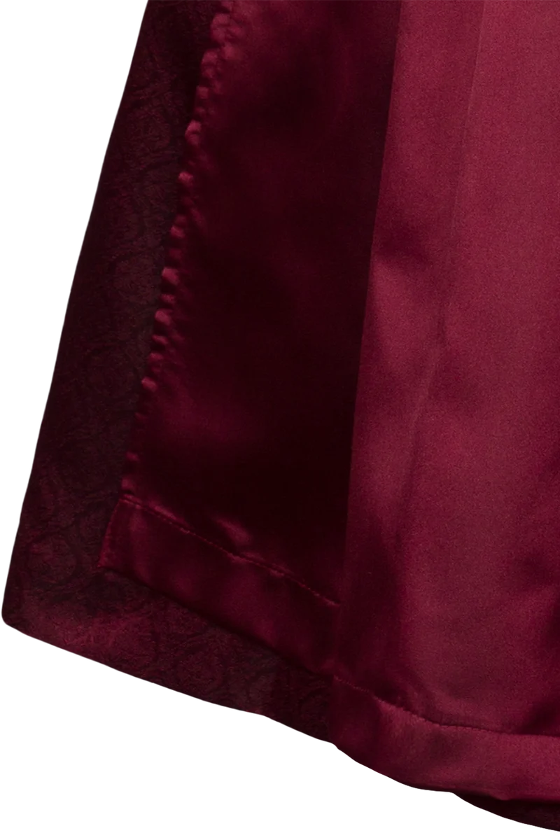 Monochromes langes Samtdirndl mit Herzausschnitt - weinrot