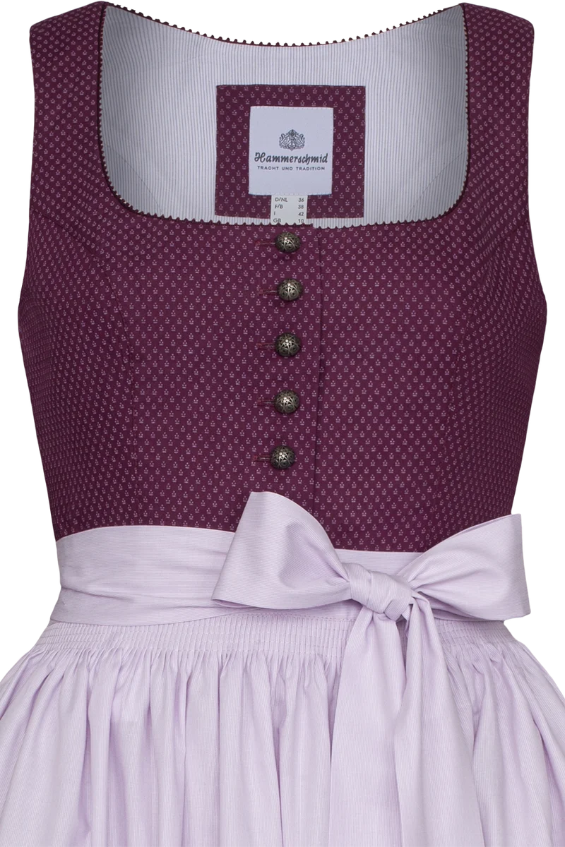 Langes Baumwolldirndl gemustert - beere