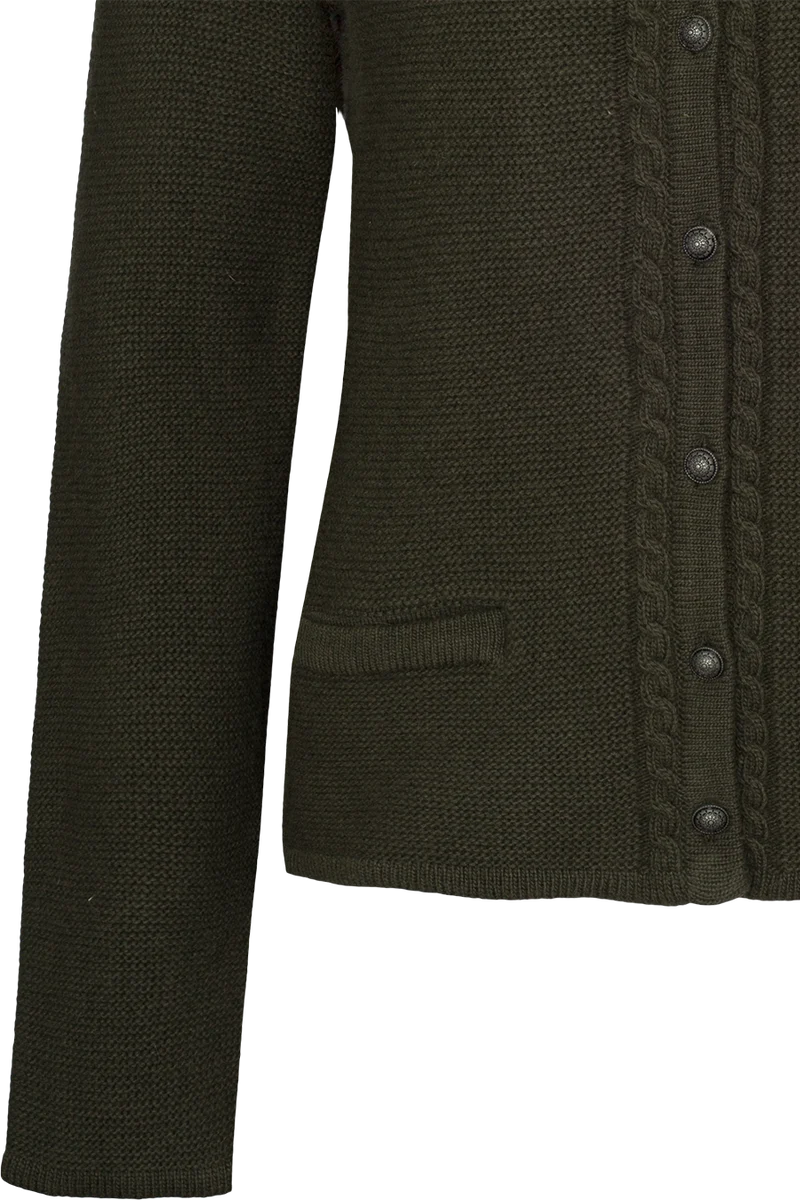 Damen Trachtenstrickjacke mit Wolle - oliv