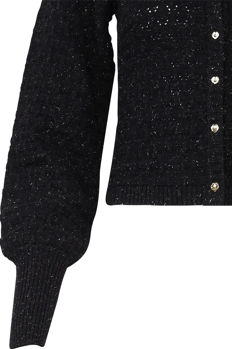 Dirndlstrickjacke mit goldenem Lurexfaden Edelmühle - schwarz gold
