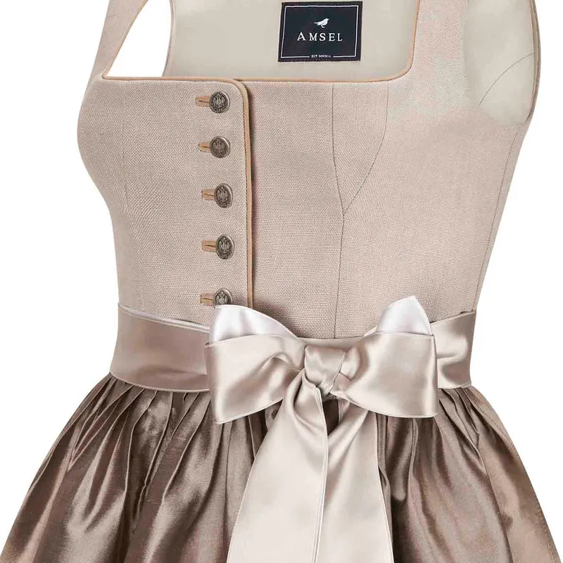 Leinendirndl Nele Taupe (lang)