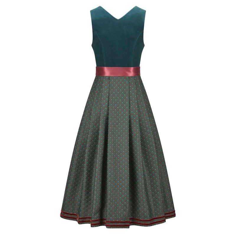 Samtdirndl Mila Türkis (lang)