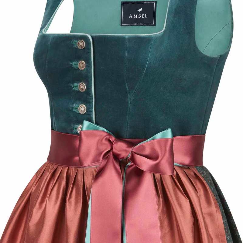 Samtdirndl Mila Türkis (lang)