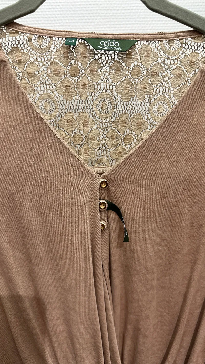 Shirt mit Spitze Arido beige