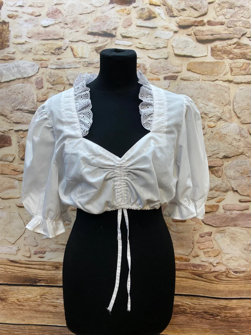 Vintage Dirndl Grün mit Stickerei & Schürze – Gr. 48/50