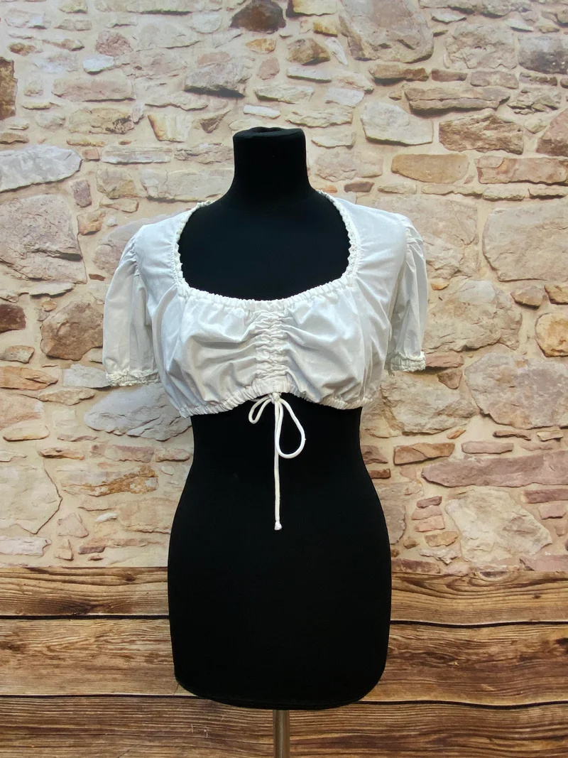 Vintage Dirndl Gr. 40 dunkelblau mit Rosenstickerei, Bluse & rosa Schürze