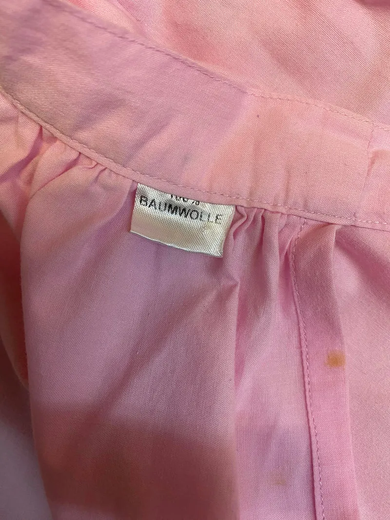 Vintage Dirndl Gr. 38 – Dunkelblau mit Blumenstickerei & rosa Schürze