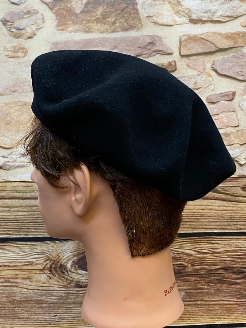 Vintage Herren-Barett schwarz Gr. 60