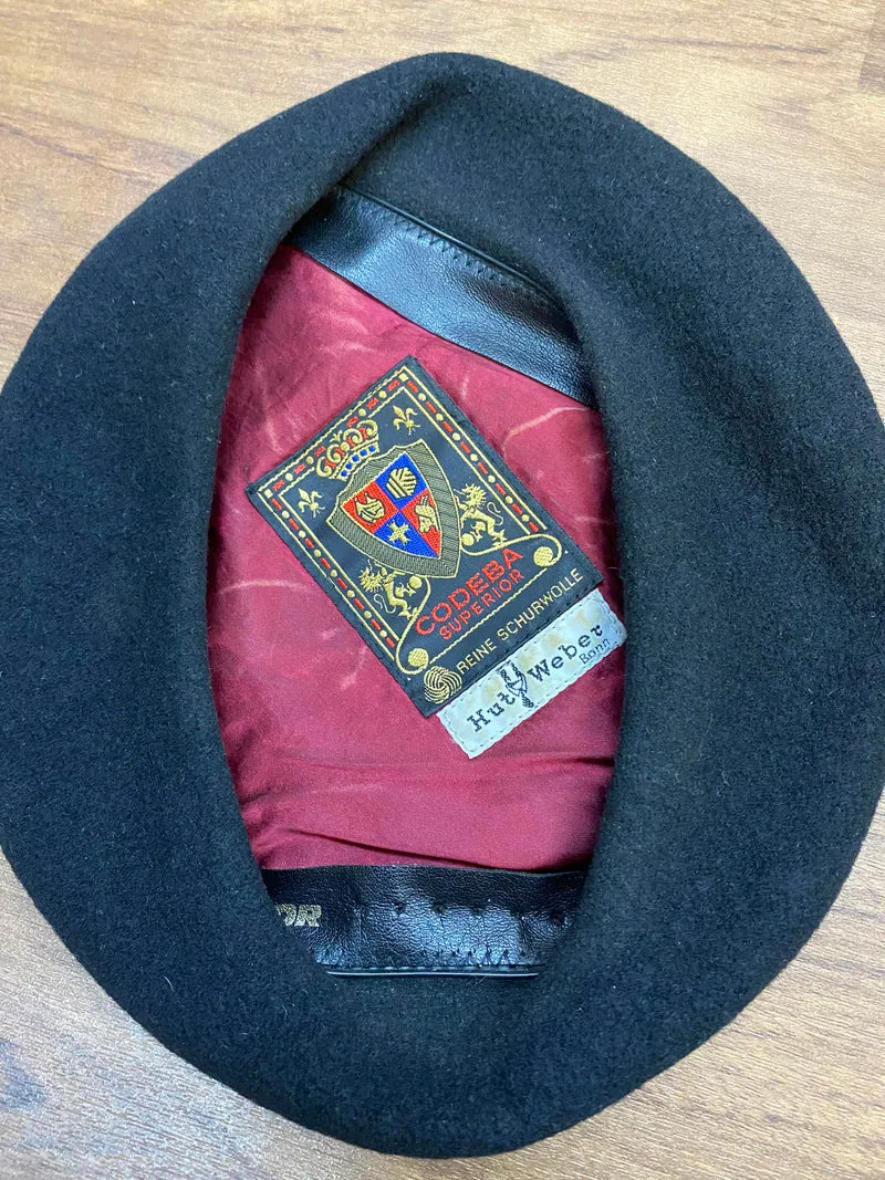 Vintage Damen-Barett schwarz Gr. 58