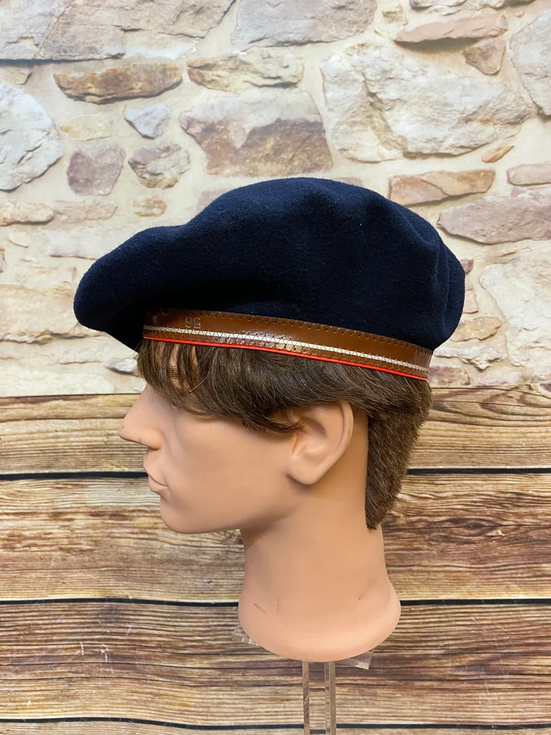 Vintage Barett dunkelblau Gr. 56