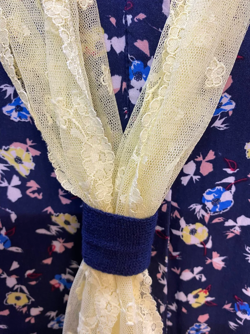 20er Jahre Damen Outfit Gr. 42 | Dunkelblaues Kleid